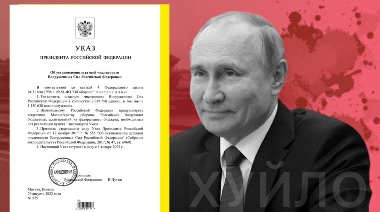 Указы президента рф август 2023. Подпись Путина. Указ Путина о увеличении численности Вооруженных сил.