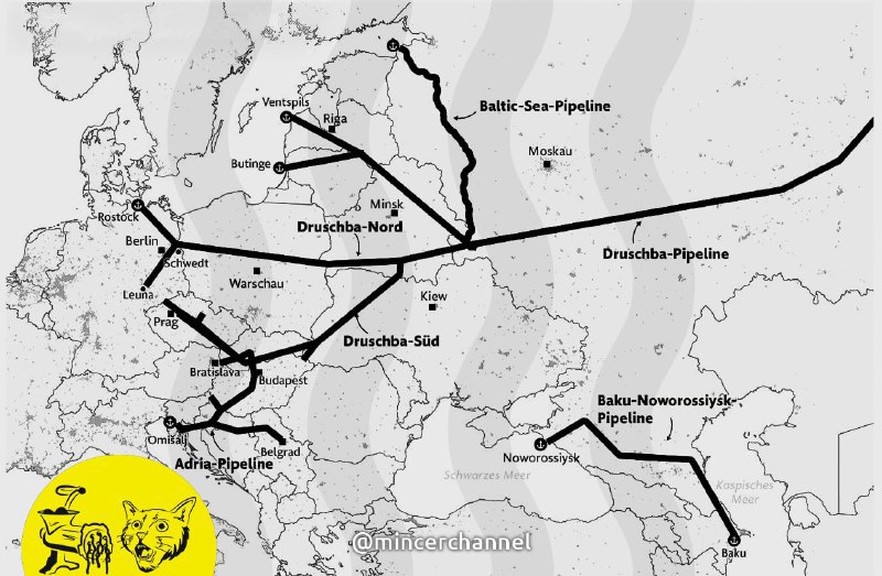 Схема трубопровода дружба на карте