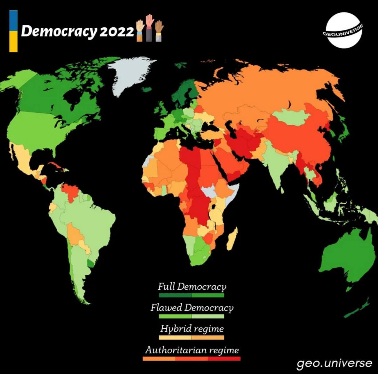 Карта демократии. Уровень демократии 2022. Рейтинг демократии 2022. Уровень демократии в странах 2022. Страны с демократией 2022.