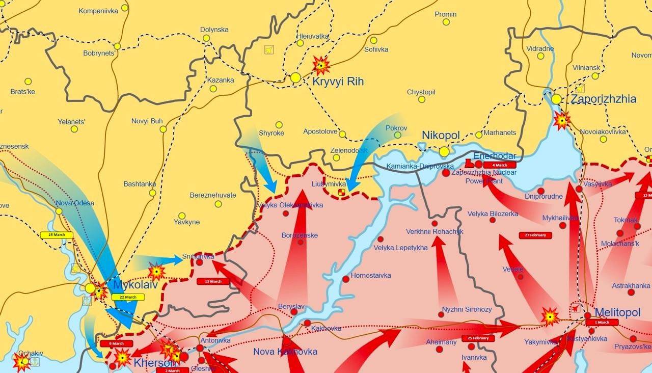 Карта херсонской области подробная боевых действий