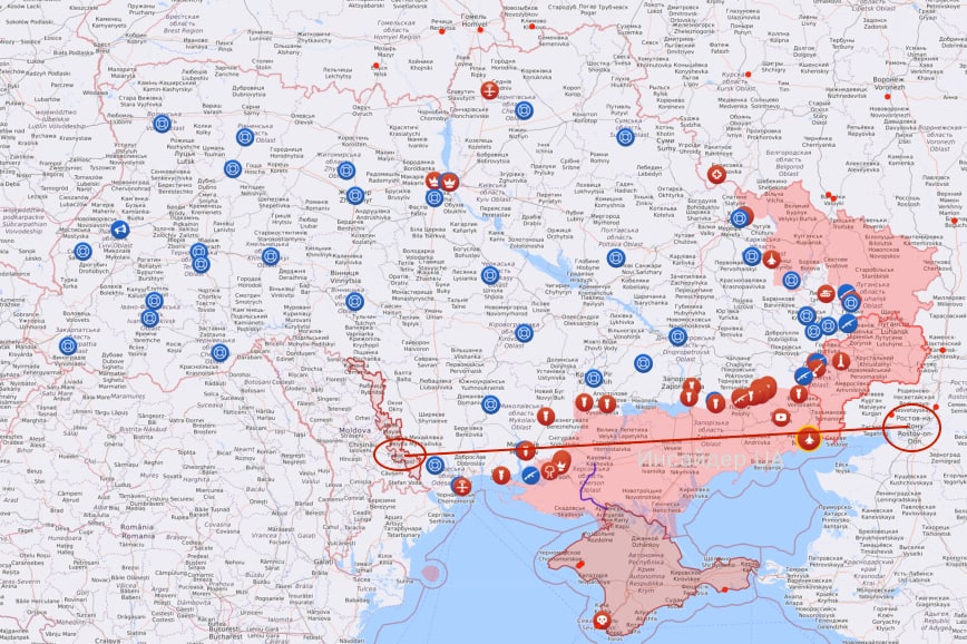 Карта занявших территорию украины россией