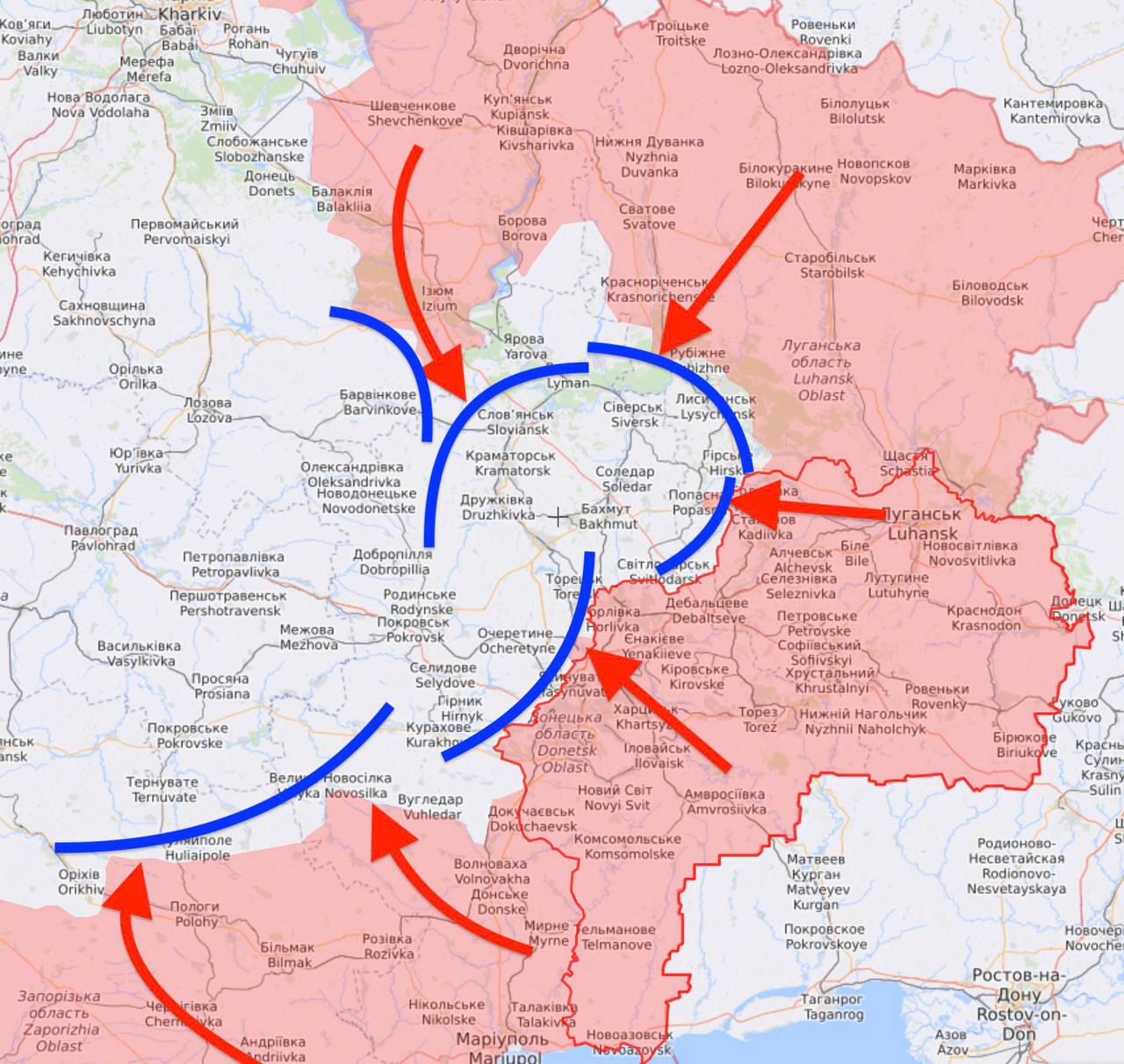 Карта освобождение донбасса и луганска сегодня