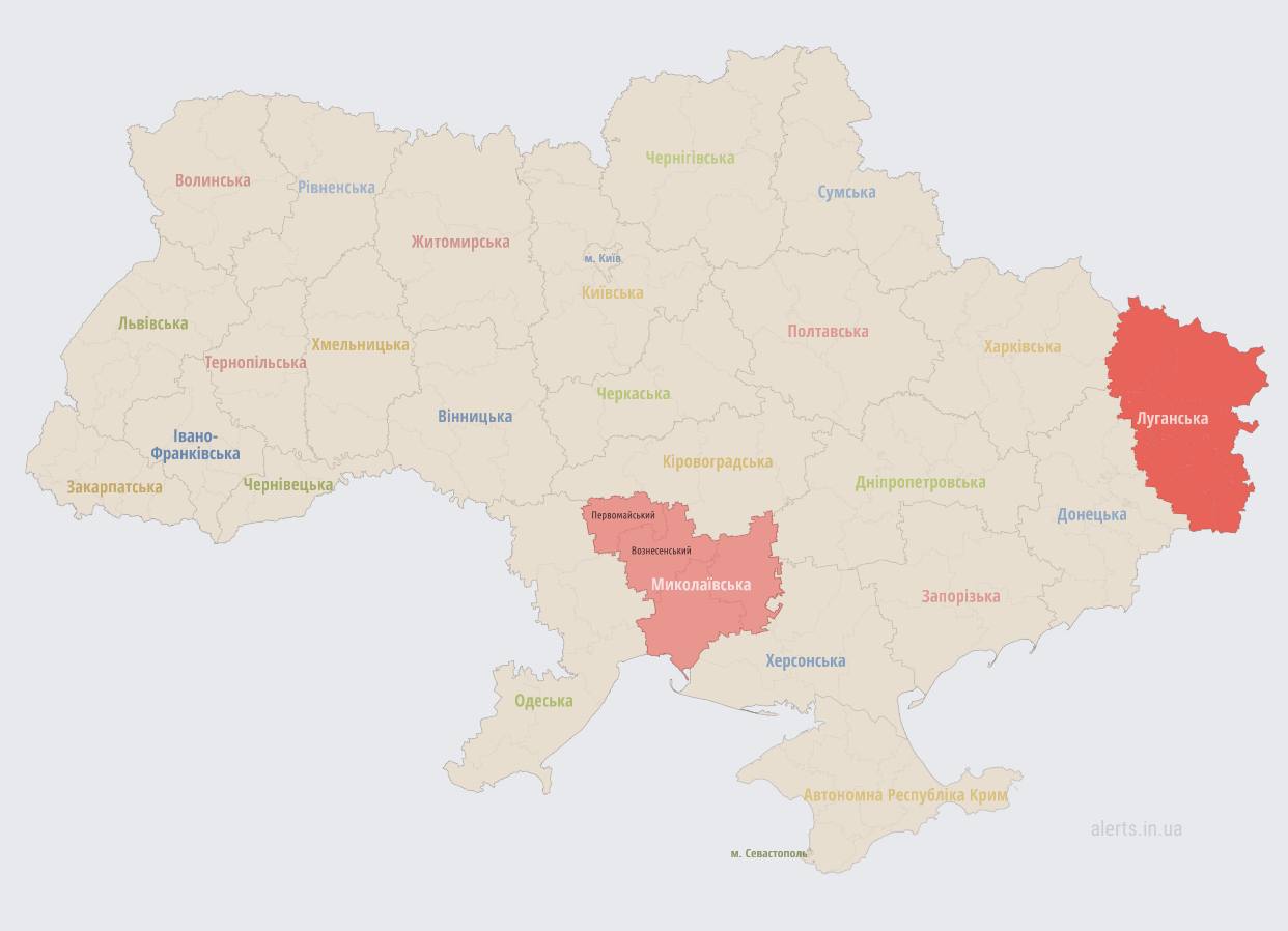 Карта повітряних тривог в україні